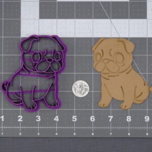 Black Pug Dog Body 266-K729 Cookie Cutter Silhouette for Baking Dog Theme Cookies Fondant Clay Crafts Pet Lover Gifts Dog Breed Party Decoration Treat Making Mold Tool