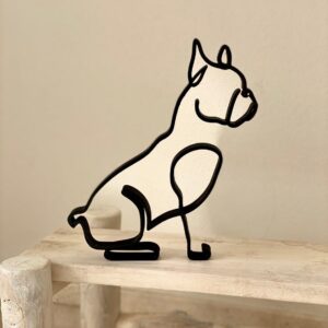 Abstract Minimalist French Bulldog Sculpture - Statue Tabletop Decor for Home, Office, Pets, and Gifts