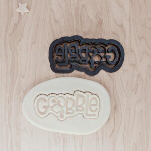 Gobble Turkey Thanksgiving Cookie Cutter Cookie with Detailed Embosser for Fondant, Dough, Clay DIY Fall Holiday Cookies, Autumn Baking Craft Projects Made in India