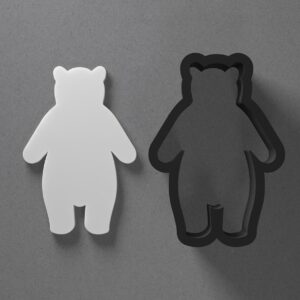 Tall Standing Bear Animal Cookie Polymer Clay Cutter with Sharp Tapered Edge for Jewelry Making, Mini Stud Earrings, Pendant Sets, Earring Crafting Tool, Cookie Cutter for Clay