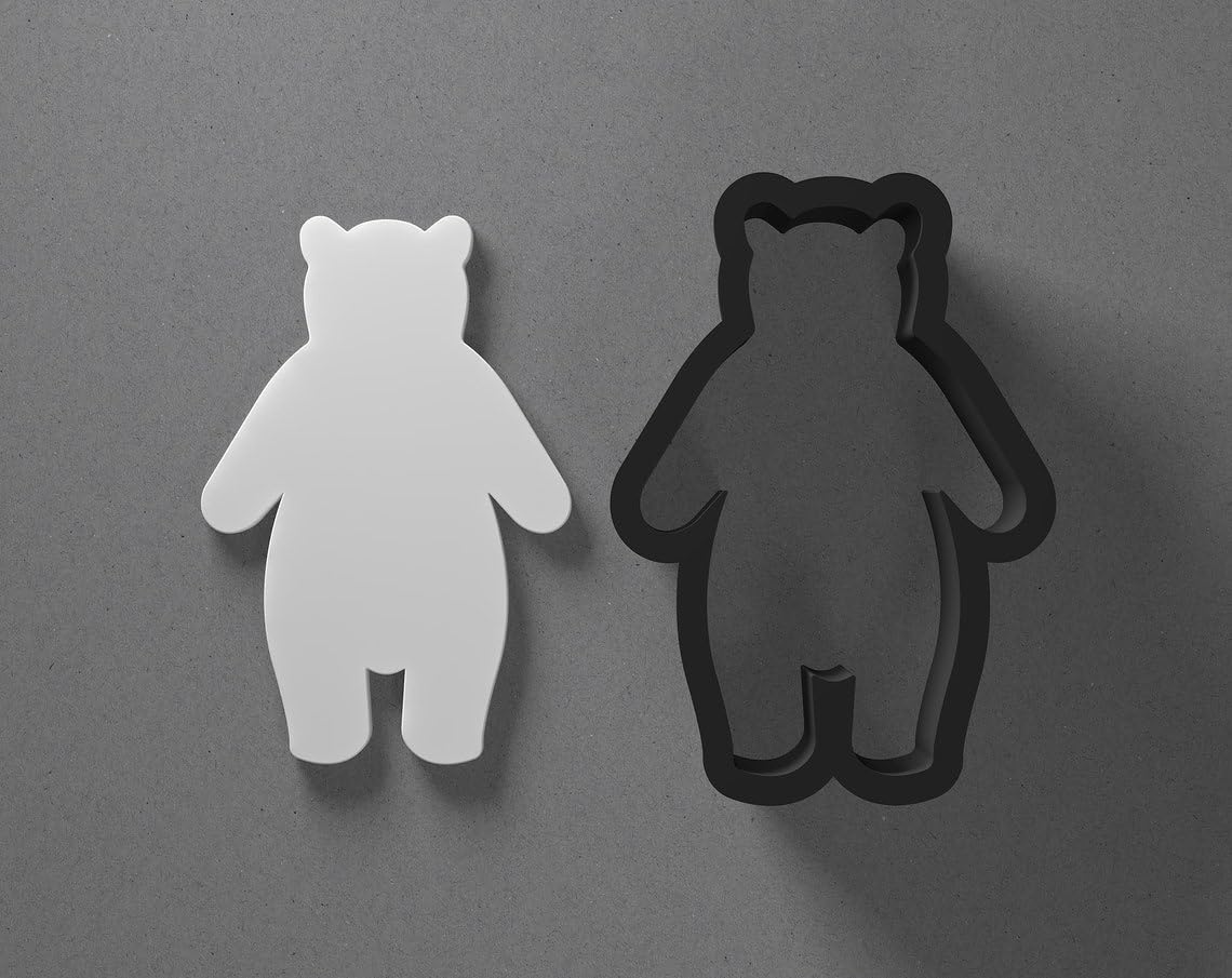 Tall Standing Bear Animal Cookie Polymer Clay Cutter with Sharp Tapered Edge for Jewelry Making, Mini Stud Earrings, Pendant Sets, Earring Crafting Tool, Cookie Cutter for Clay