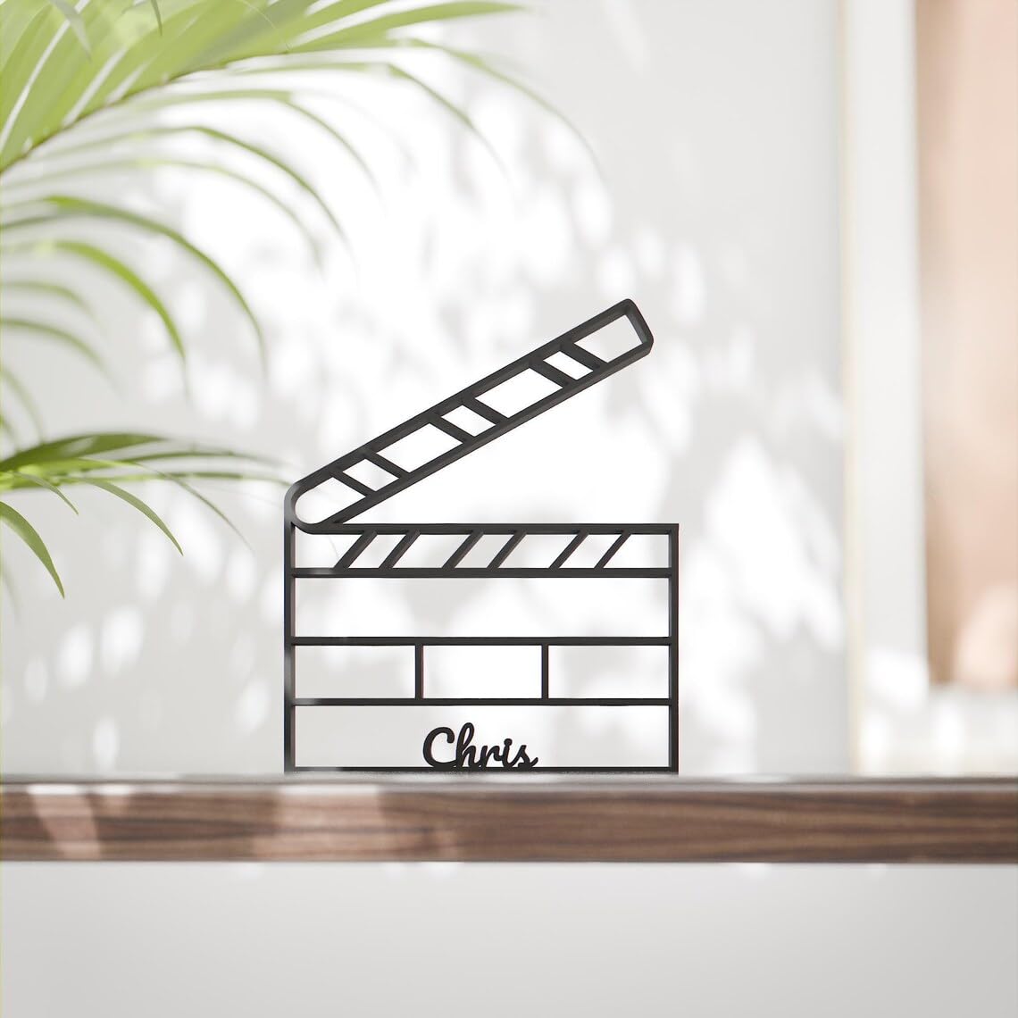 Personalized Cinema Movie Clapboard Decor Minimalist Line Art Figure Plastic Decorative Showpiece for Film Lovers Creative Home Office Desk Shelf Display Gift for Directors Actors Movie Fans Daily - Image 2