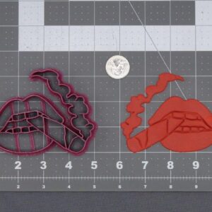 Black Cookie Smoking Lips 266 L328 Cookie Cutter for Unique Themed Baking, Fondant Cake Decorations, Party Treats, Fashion Crafts, Edgy Dessert Designs and Creative Culinary Projects