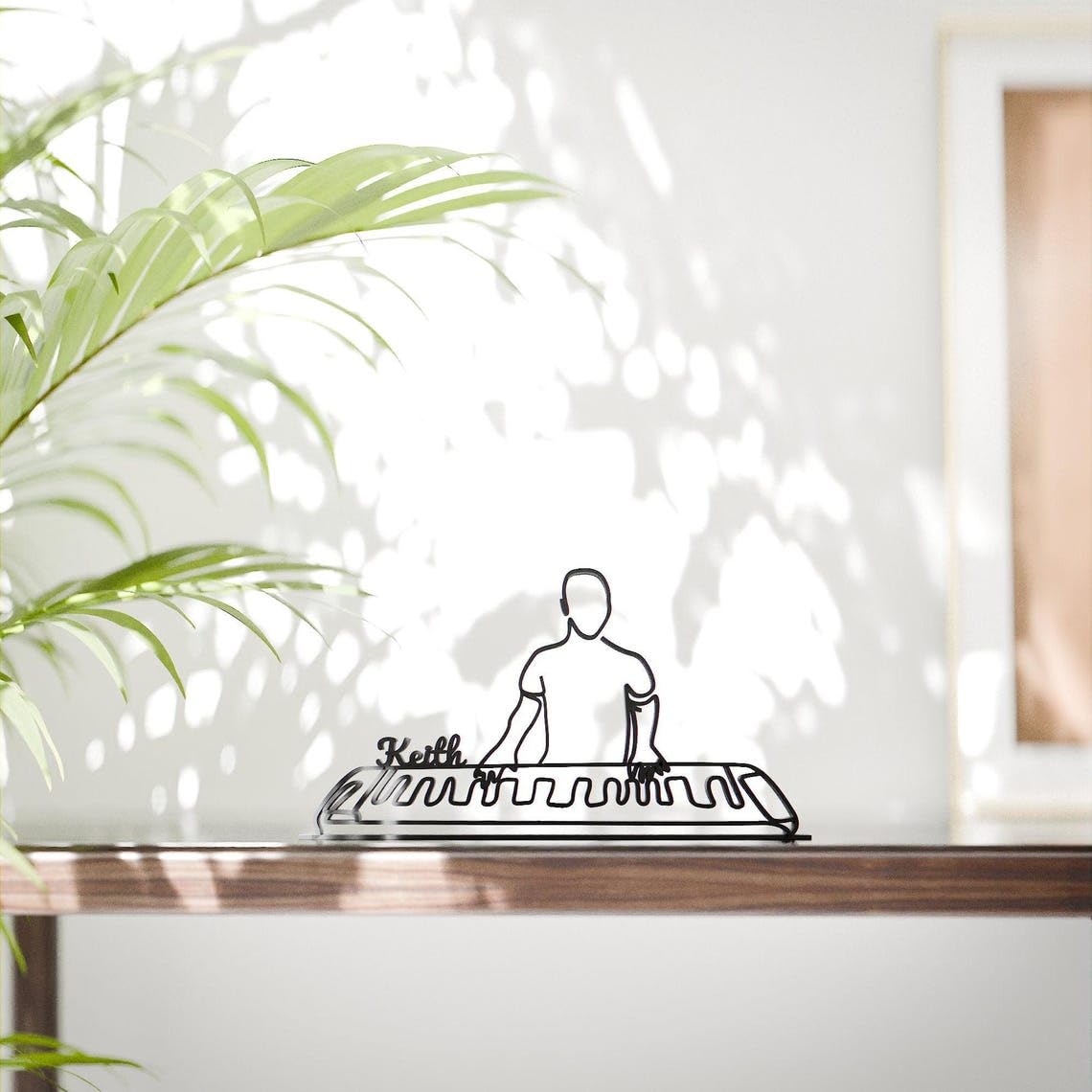 Custom Keyboard Player Line Art Figure Plastic Personalized Music Decor Gift for Pianist Minimal Home Office Display for Practice Room Shelf Table Music Lover India - Image 2