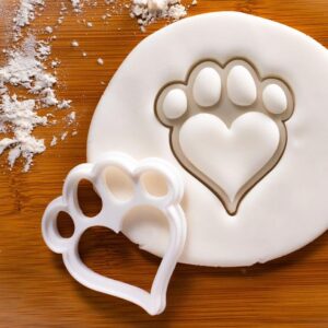 Small Paw Print with Heart Shaped Paw Pad Cookie Cookie Cutters for Puppy Paws Dog Lover Gifts Biscuit Cutters Cat Footprints Dog Feet Print Baking Tools (ONLY Small)