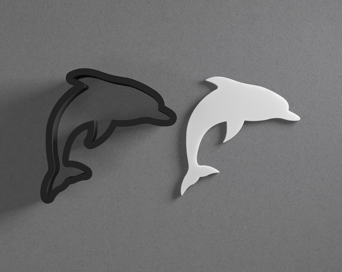 Jumping Dolphin Shape Cookie Polymer Clay Cutter with Sharp Tapered Edge for Jewelry Making, Mini Stud Earrings, Pendant Sets, Earring Craft Tool, Cookie Cutter for Clay and Dough - Image 2