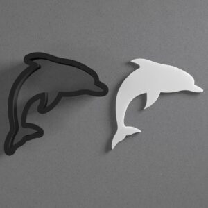 Jumping Dolphin Shape Cookie Polymer Clay Cutter with Sharp Tapered Edge for Jewelry Making, Mini Stud Earrings, Pendant Sets, Earring Craft Tool, Cookie Cutter for Clay and Dough