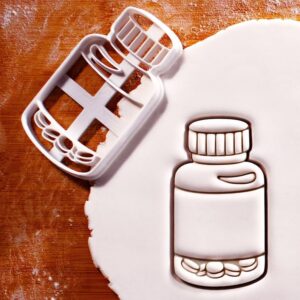 Blank Pill Bottle Cookie Cutter Cookie India Medicine Biscuit Cutter for Pharmacists Nurses Doctors Medical Students Get Well Soon Gifts Healthcare Celebration Baking Tool
