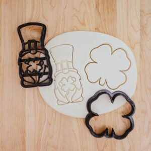 Gnome St. Patricks Day Shamrock Cookie Cutter Set (2), Fondant Cutter, Clay Cutter - India Cookie for Baking, Crafting, and Decorating Holiday Treats