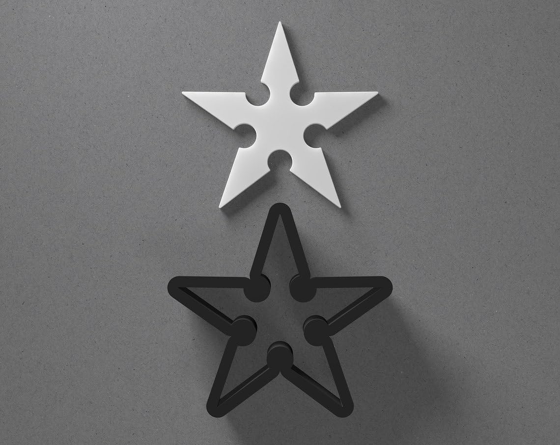 Ninja Star Shuriken Shape Cookie Polymer Clay Cutter with Sharp Tapered Edge for Jewelry Making, Mini Stud Earrings, Pendant Sets, Earring Crafting Tool, Cookie Cutter for Clay