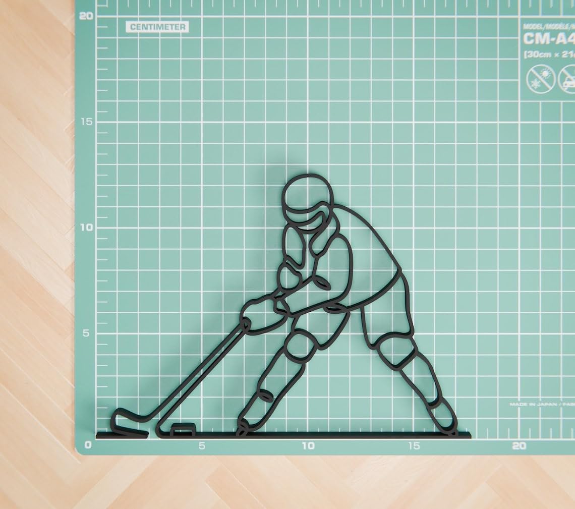 NHL Ice Hockey Inspired Line Art Figure Plastic Minimal Sports Decor Statue for Home Office Desk Shelf Modern Interior Art Gift Daily Motivation India - Image 4