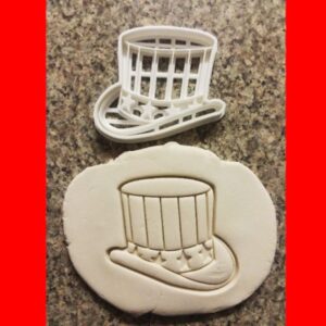 Black Uncle Sam Hat Cookie Cutter Cookie India Patriotic Biscuit Cutter for Independence Day 4th of July Celebration American Theme Baking Tool for Party Treats and National Holiday