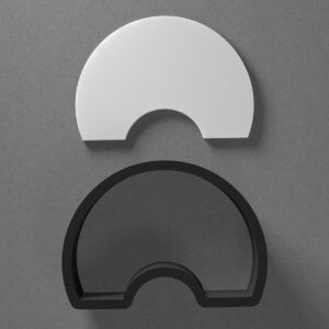 Chubby Rainbow Arch Shaped Polymer Clay Cutter with Sharp Tapered Edge for Precise Cutting, Jewelry and Earring Tool for Mini Studs and Pendant Sets, Multipurpose Cookie Cutter