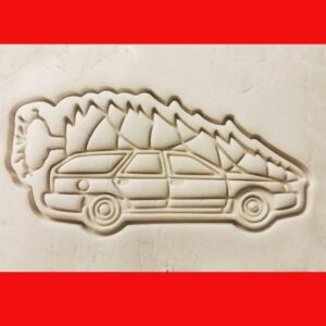 Black Christmas Vacation Tree Car Shaped Cookie Cookie Cutter Made in India for Holiday Baking Homemade Cookies Crafts Movie Theme Treats Festive Party Decorations and New Year