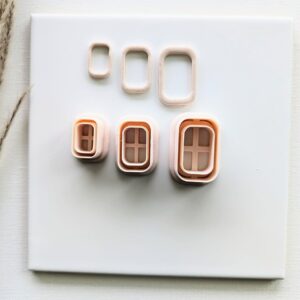 Rounded Skinny Rectangle Clay Earring Cutter for Polymer Clay Jewelry Making Cookie Rectangle Shape Clay Jewelry Cutters for DIY Earrings Small Business Supplies and Trendy Accessories