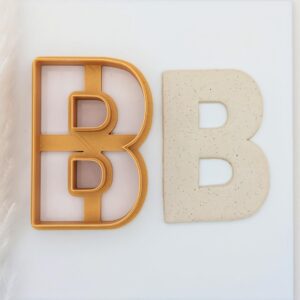 Alphabet Letter B Cookie Cookie Cutter for Baking and Clay Crafting, Large Polymer Clay and Fondant Cutter for Custom Letter Designs, Perfect for Personalized Cookies and Handmade