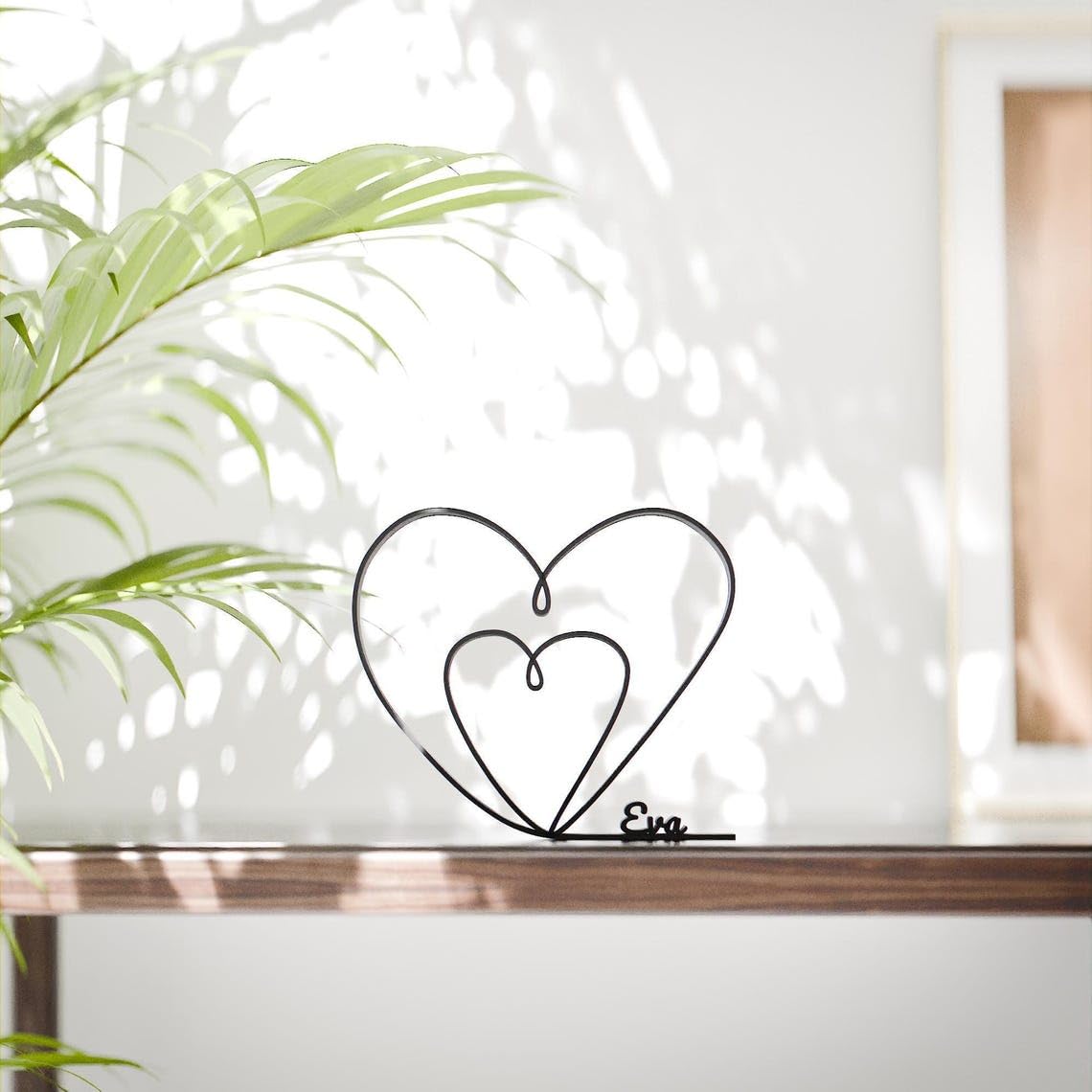 Heart Plastic Line Art Love Figure Minimalist Sculpture for Home Office Desk Decor Shelf Display Romantic Interior Accent - Image 2
