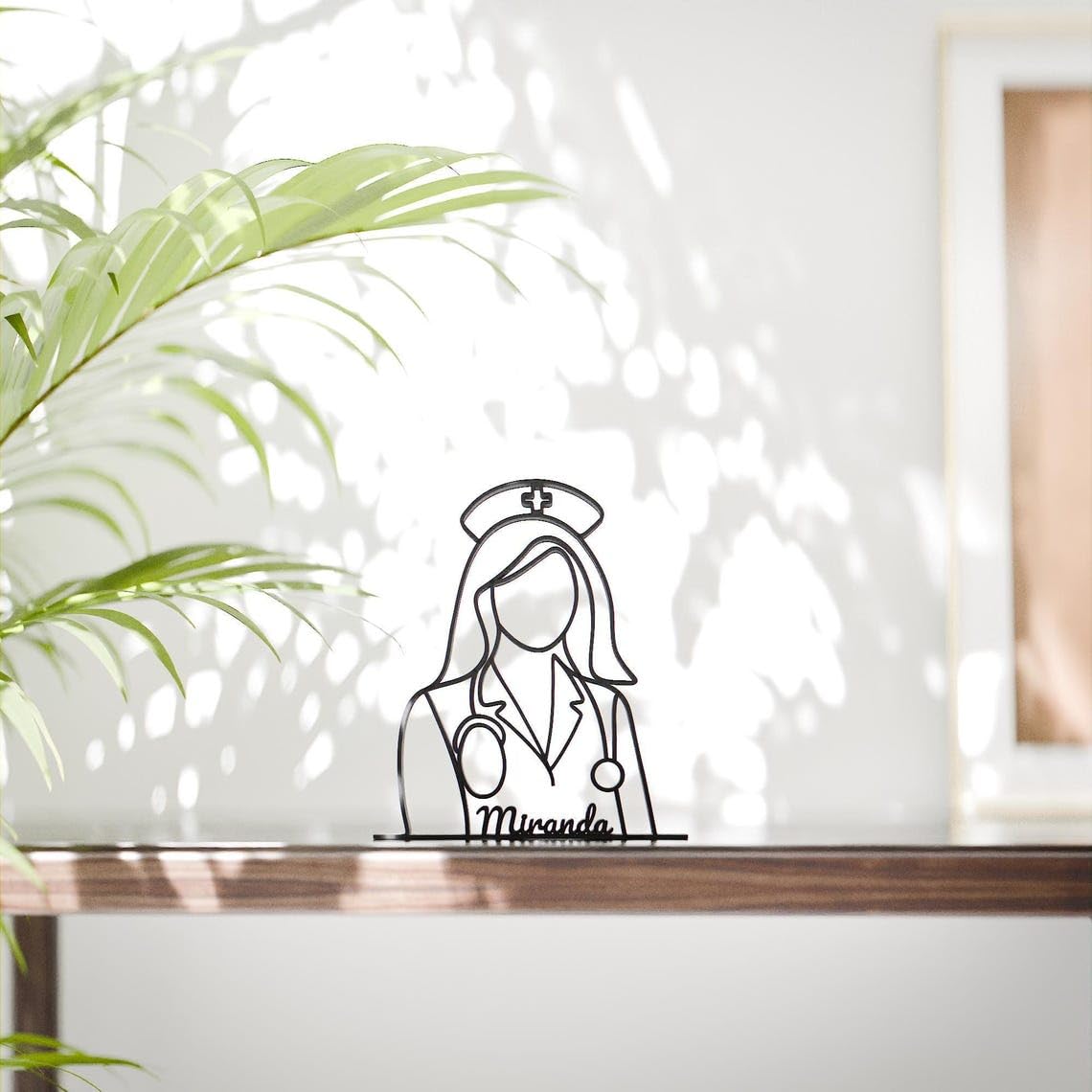 Nurse Plastic Minimal Line Art Sculpture Healthcare Decor Figure for Living Room Desk Shelf Bedroom Home Office Interior Styling - Image 2