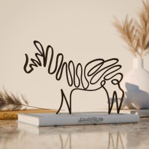Zebra Minimalist Line Art Figurine 3D Printed Animal Showpiece Modern Home Decor Tabletop Accent for Living Room Office Shelf Wildlife Inspired Decoration