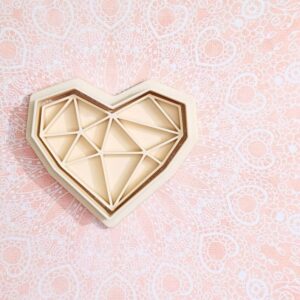 Asymmetrical low poly heart cookie cutter set for geometric themed cookies fondant pastries baking ideal for modern wedding treats romantic desserts art projects cake decorating