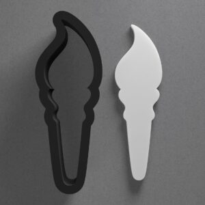 Torch Flame Shape Cookie Polymer Clay Cutter With Sharp Tapered Edge Earring Making Tool For DIY Jewelry Pendant Studs Fire Symbol Cookie Cutter For Clay Art Craft Decoration Projects