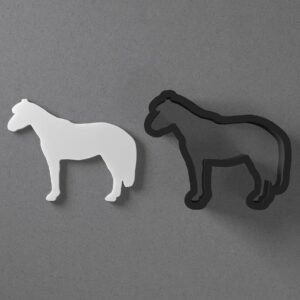 British Spotted Pony Shape Polymer Clay Cutter Earring Jewelry Tool for Mini Studs Dangle Pendants and Cookie Dough Shaping with Sharp Tapered Edge for Horse Animal Theme DIY Craft