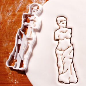 Venus de Milo Cookie Cutter Greek Goddess Sculpture Biscuit Fondant Clay Cutter for Art History Lovers Museum Exhibits Ancient Greece Theme Baking Party Edible Crafts and Educational