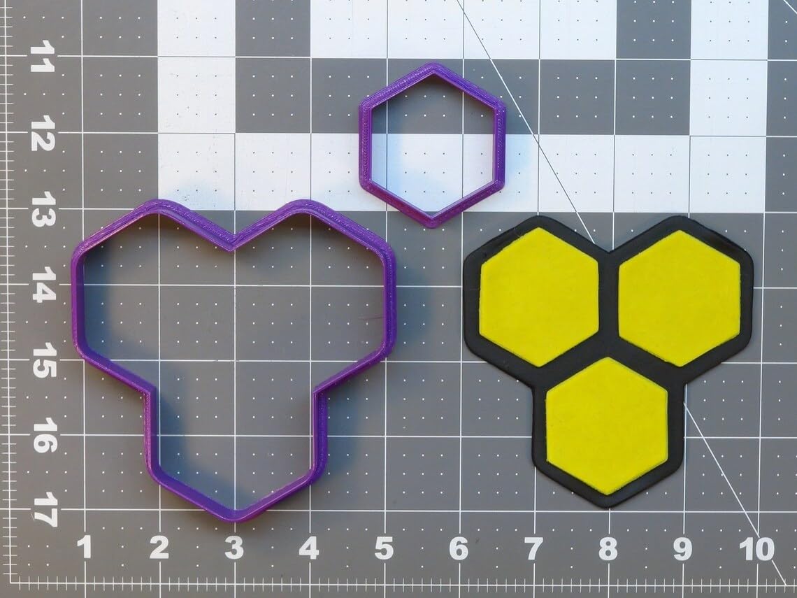 Black Honeycomb Cookie Cookie Cutter Set for Beehive Theme Baking Honey Bee Birthday Party Decorations Biscuit Fondant Cutter for Cakes Kitchen Crafts Classroom Activity Tool - Image 2