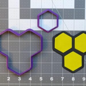 Black Honeycomb Cookie Cookie Cutter Set for Beehive Theme Baking Honey Bee Birthday Party Decorations Biscuit Fondant Cutter for Cakes Kitchen Crafts Classroom Activity Tool