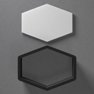 Hexagon Plaque Polymer Clay Cutter Sharp Tapered Edge for Earrings Jewelry Making Tool Mini Studs Pendant Set Geometric Badge Shape Cookie Cutter for DIY Clay Craft and Art Projects