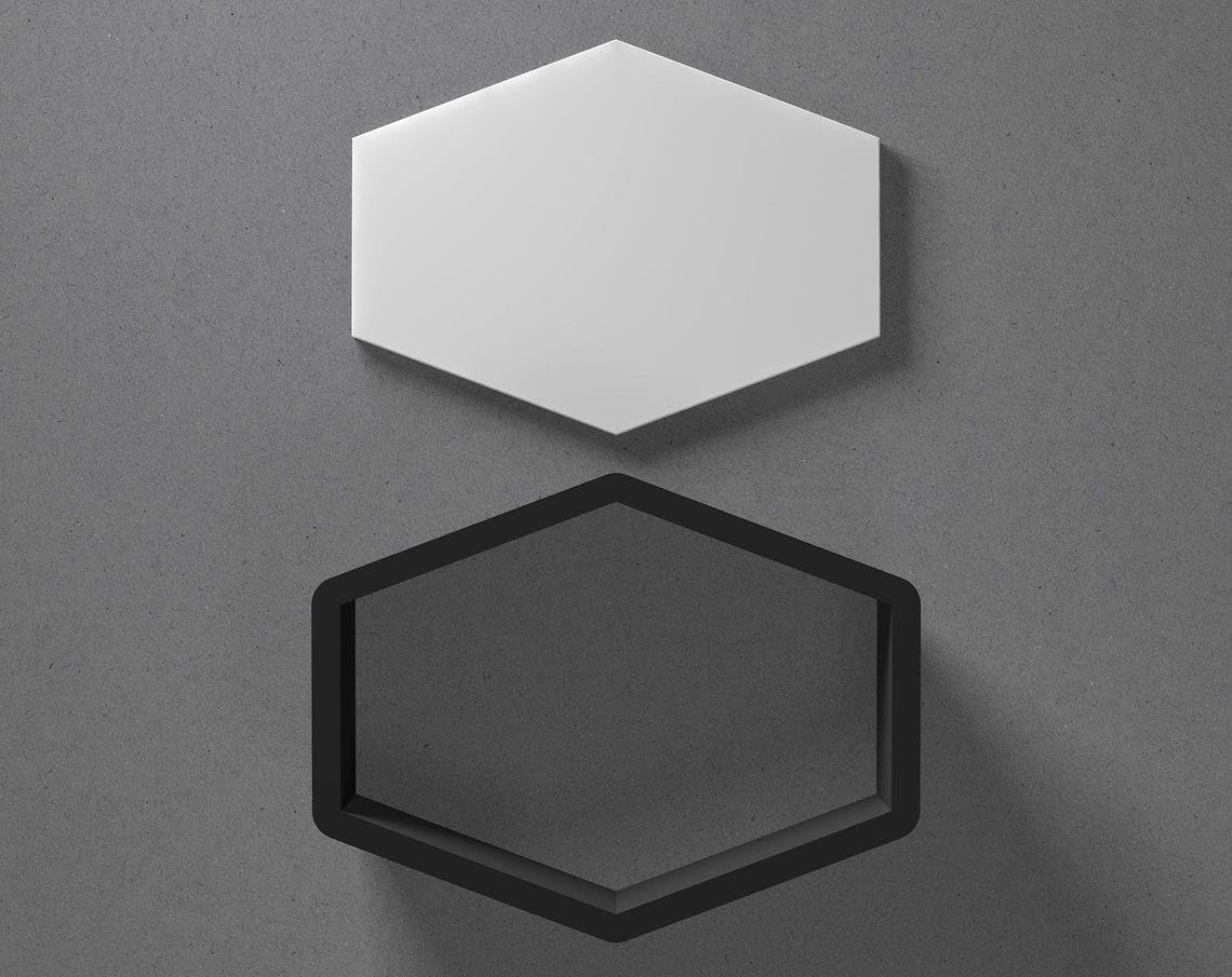 Hexagon Plaque Polymer Clay Cutter Sharp Tapered Edge for Earrings Jewelry Making Tool Mini Studs Pendant Set Geometric Badge Shape Cookie Cutter for DIY Clay Craft and Art Projects