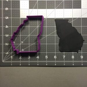 Black Georgia State Shaped Cookie Cutter for India Themed Party Cookie Biscuit Cutter Baking Tool for Kids Educational Geography Craft Clay Fondant Supplies India Map Style Treats