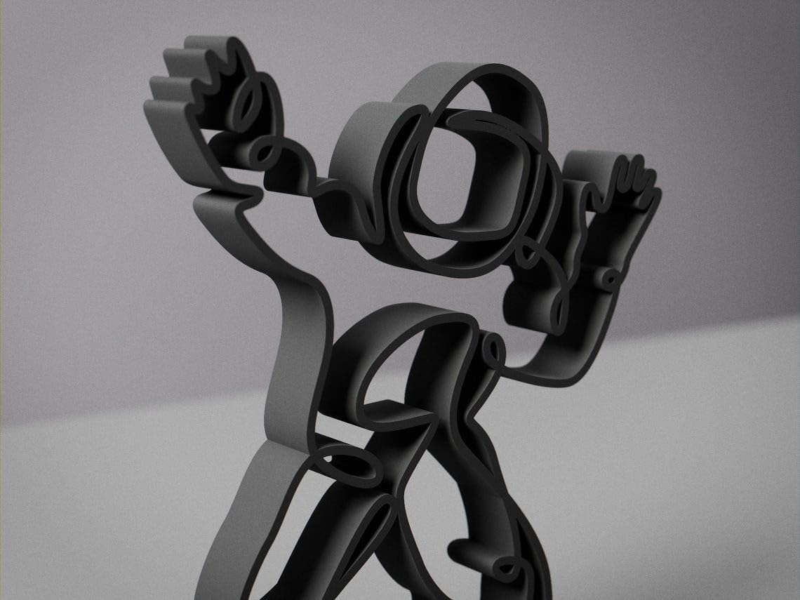 Astronaut Inspired Line Art Figure Plastic Minimal Space Decor Statue for Home Office Desk Shelf Modern Interior Art Gift Exploration India - Image 3