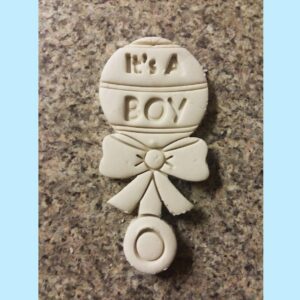 It�s a Boy Black Cookie Cutter Baby Rattle Shaped Baking Tool for Newborn Celebrations Perfect for Baby Showers Birth Announcements Welcome Home Treats and Custom Infant Party