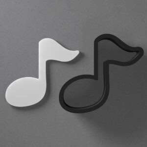 Single Eighth Note Music Shaped Polymer Clay Cutter with Sharp Tapered Edge for Precise Cutting, Jewelry and Earring Tool for Mini Studs and Pendant Sets, Versatile Cookie Cutter