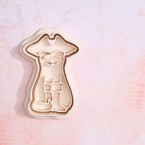Cat in pirate costume cookie cutter set for Halloween themed cookies fondant pastries baking perfect for costume parties kids crafts school projects cake decorating cat lovers