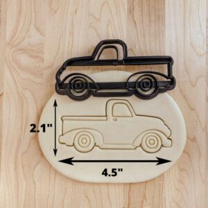 Vintage Pickup Truck Car Buff Cookie Cutter Cookie for Fondant, Clay Crafting, Baking, Retro Vehicle-Themed Parties, Car Enthusiast Events, Classic Truck Celebrations, and Creative