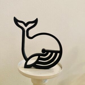 Minimalist Whale Statue Sculpture: Home Decor, Gift, Housewarming Figure, Freestanding Ocean Animal Tabletop Statue