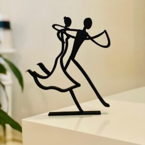 Rhythmic Dance: Quick Step Dancing Couple - Minimalist Statue Tabletop Sculpture for Home, Office, and Gifts