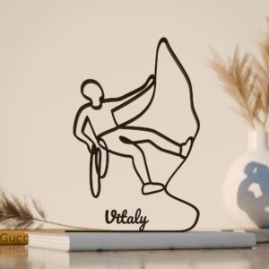 Custom Climber Plastic Line Art Figure Modern Minimalist Mountain Climbing Sculpture Personalized Adventure Decor Gift for Hikers Nature Lovers Home Office Artistic Display India