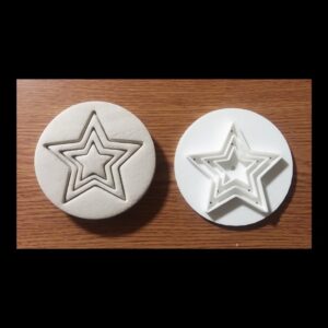 Black Triple Star Cookie Embosser Stamp Cookie India Patriotic Baking Tool for 4th of July Cupcake Decoration Red White Blue Themed Treats Independence Day Snacks and Holiday Party