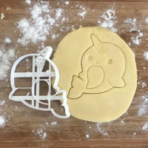 Narwhal Cookie Cutter Black | Ocean Animal Cookie Cutter | Fondant Clay Cutter | Narwhal Birthday Favor | Whale and Sea Creature Cookies | Animal Lover Gift | Gift for Mom