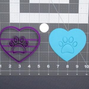 Black Paw Heart 266-D877 Cookie Cutter Cookie Baking Mold for Dog Cat Pet Lover Cookies Fondant Pastry Biscuit Cake Decorating Tool for Birthday Parties Adoption Events Holidays