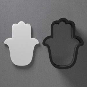 Hamsa Hand Palm Symbol Polymer Clay Cutter Sharp Tapered Edge for Earrings Jewelry Making Tool Mini Studs Pendant Set Spiritual Protection Shape Cookie Cutter for DIY Clay Craft