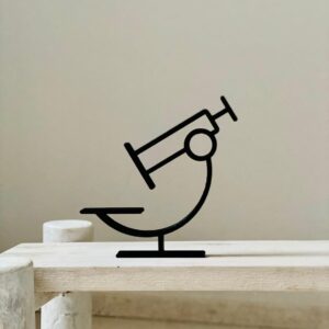 Minimalist Microscope Sculpture: Perfect Science-Inspired Decor for Home Office or Christmas Gifts