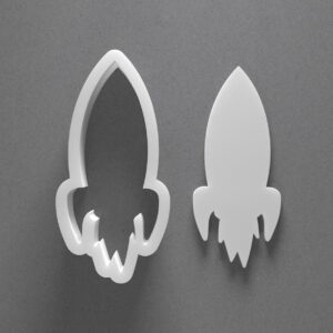 Rocket Cookie Cutter Spaceship Rocketship Shape Baking Tool for Cookies Biscuits Fondant Dough Clay Jewelry Making Earring Craft Decorating Party Baking and Daily Home Use