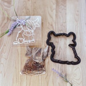 Highland Cow Cookie Cutter and Embosser Set Cookie for Fondant, Clay, Dough Hairy Cow Stamp and Cutter, Scottish Cow Design for Unique Cookie and Craft Projects Made in India