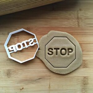Stop Sign Cookie Cutter Cookie - Suitable Size - Choose Standard or Dishwasher Safe - Made in India - 8-Sided Sign Shaped Mold for Baking, Traffic-Themed Parties, Crafts, DIY Projects