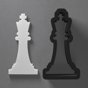 King Chess Piece Shape Polymer Clay Cutter Earring Jewelry Tool for Mini Studs Dangle Pendants and Cookie Dough Shaping with Sharp Tapered Edge for Board Game Strategy Theme DIY Craft