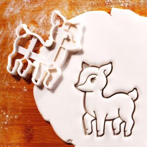 Baby Deer Cookie Cutter for Fawn Shaped Biscuit Baking Rustic Forest Theme Christmas Party Treats Enchanted Garden Baby Shower Cookies and Cute Animal Holiday Celebration Snacks
